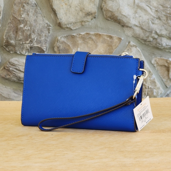Michael Kors Jet Set Double Zip Wristlet Blue - Picture 3 of 7